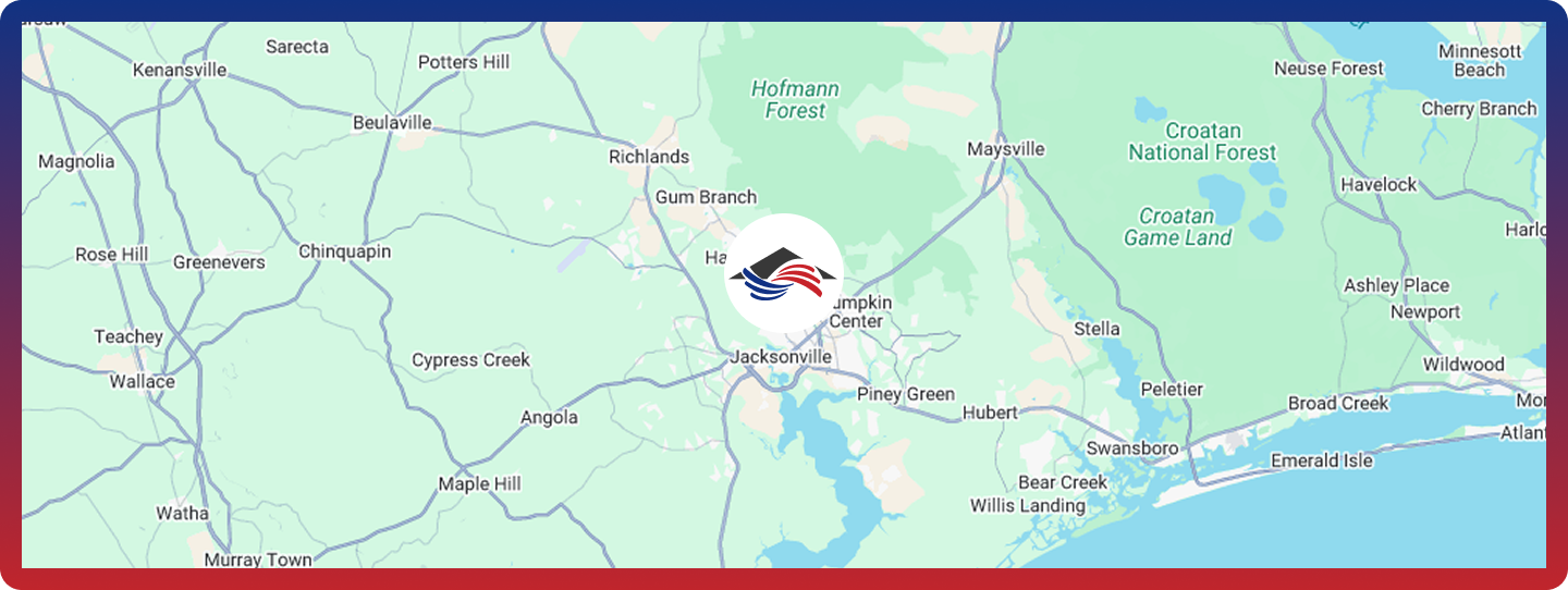 Map of the Jacksonville service area